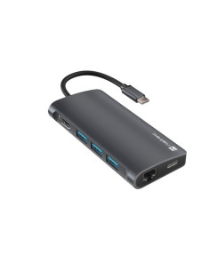 Multiport Adapter Natec Fowler 2 V2 Usb-C 8W1 Hub - Usb 3.0 3X, Hdmi 4K, Usb-C, Rj45, Sd, Micro Sd 2