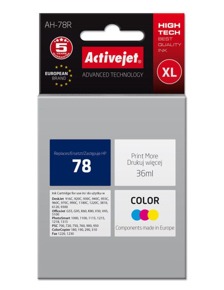 Activejet Ah-78R Tusz (Zamiennik Hp 78 C6578D  Premium  36 Ml  Kolor)