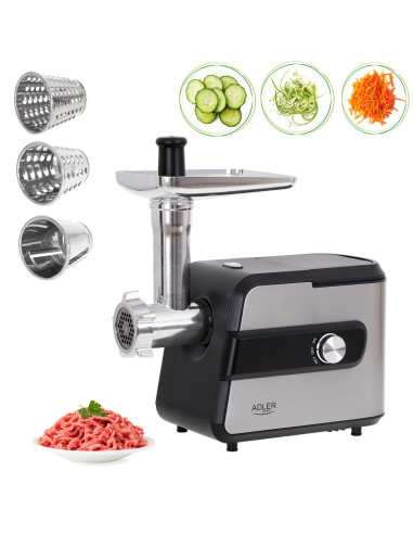Adler Ad 4813 Maszynka Do Mielenia 2000 W Czarny, Srebrny