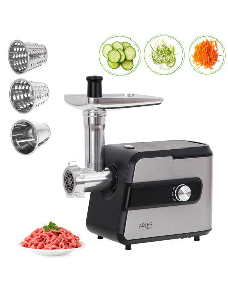 Adler Ad 4813 Maszynka Do Mielenia 2000 W Czarny, Srebrny