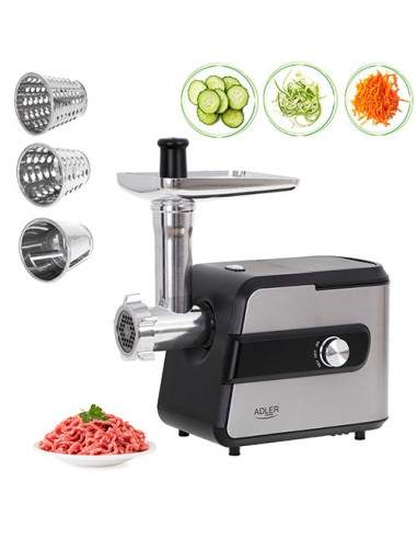 Adler Ad 4813 Maszynka Do Mielenia 2000 W Czarny, Srebrny