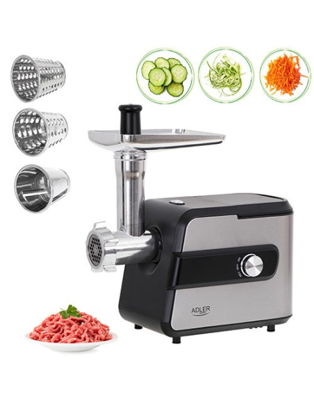Adler Ad 4813 Maszynka Do Mielenia 2000 W Czarny, Srebrny