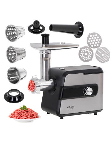 Adler Ad 4813 Maszynka Do Mielenia 2000 W Czarny, Srebrny