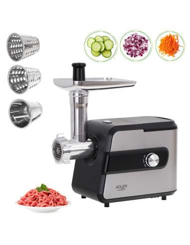 Adler Ad 4813 Maszynka Do Mielenia 2000 W Czarny, Srebrny