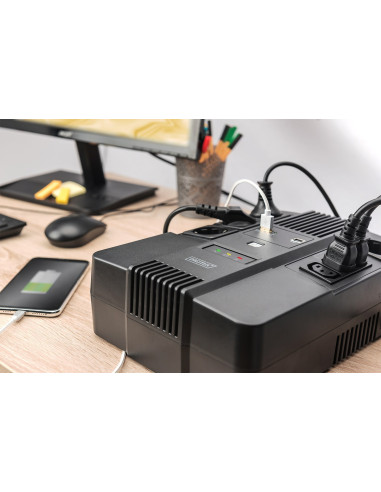 Ups Ups Line-Interactive 600Va/360Wavr 4Xschuko 3Xiec C13 1Xusb A 1X Usb B Rj45