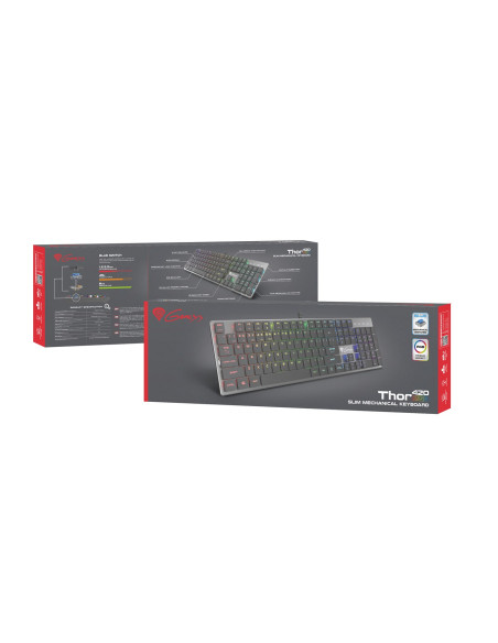 Genesis Thor 420 Rgb Klawiatura Gaming Usb Azerty Us English Srebrny
