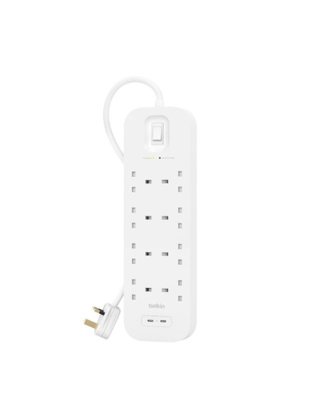 Listwa Zasilająca Belkin Power Surge 8-Port + 2Xusb-C 30W 900J 2M White