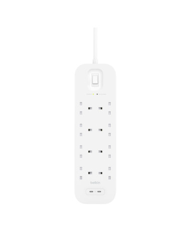 Listwa Zasilająca Belkin Power Surge 8-Port + 2Xusb-C 30W 900J 2M White