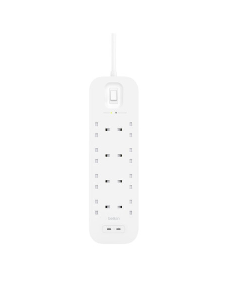 Listwa Zasilająca Belkin Power Surge 8-Port + 2Xusb-C 30W 900J 2M White