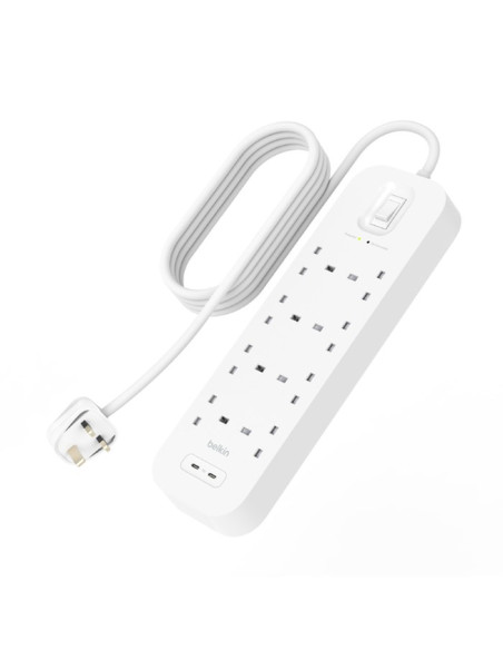 Listwa Zasilająca Belkin Power Surge 8-Port + 2Xusb-C 30W 900J 2M White