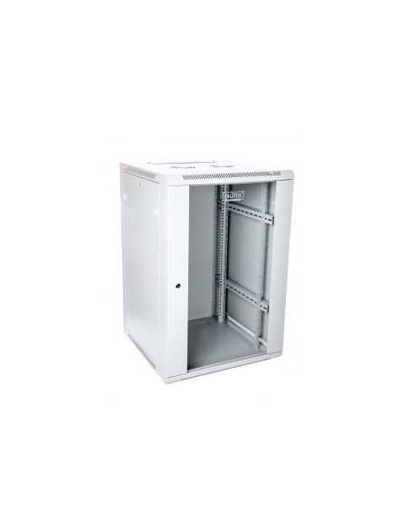 Szafa Sieciowa Wisząca 19" 18U Rack 600X600, Drzwi Szyba, Szary, Niedzielona, Złożona, 60Kg