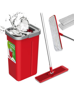 Greenblue Mop Płaski Z Wiadrem I Wyciskaczem Maxiclean + Dwa Wkłady Microfibra Hq, Pojemność 8L Gb870