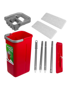 Greenblue Mop Płaski Z Wiadrem I Wyciskaczem Maxiclean + Dwa Wkłady Microfibra Hq, Pojemność 8L Gb870 2