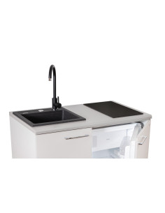 Minikuchnia Zestaw Agd 4W1 Mpm Smk-02 Płyta Indukcyjna, Lodówka, Szafka I Zlew Granit 2