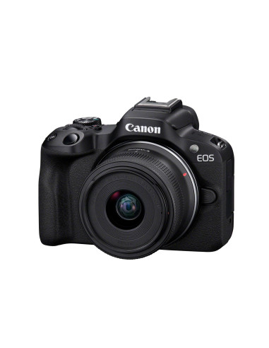 Canon Eos R50, Black + Rf-S 18-45Mm F4.5-6.3 Is Stm Kit Bezlusterkowiec 24,2 Mp Cmos 6000 X 4000 Px Czarny