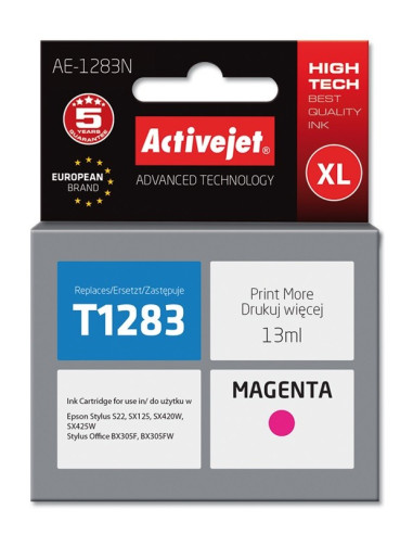 Activejet Ae-1283N Tusz (Zamiennik Epson T1283  Supreme  13 Ml  Czerwony)