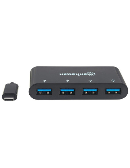 Manhattan 162746 Huby I Koncentratory Usb 3.2 Gen 1 (3.1 Gen 1) Type-C 5000 Mbit/S Czarny