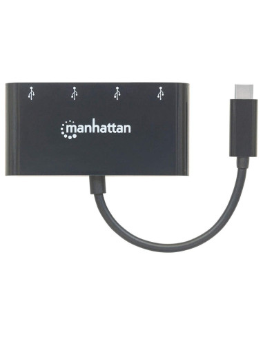 Manhattan 162746 Huby I Koncentratory Usb 3.2 Gen 1 (3.1 Gen 1) Type-C 5000 Mbit/S Czarny