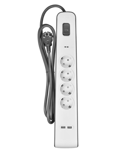 Listwa Zasilająca Belkin Power Surge 4-Port + 2Xusb-A 2M Grey/White Schuko