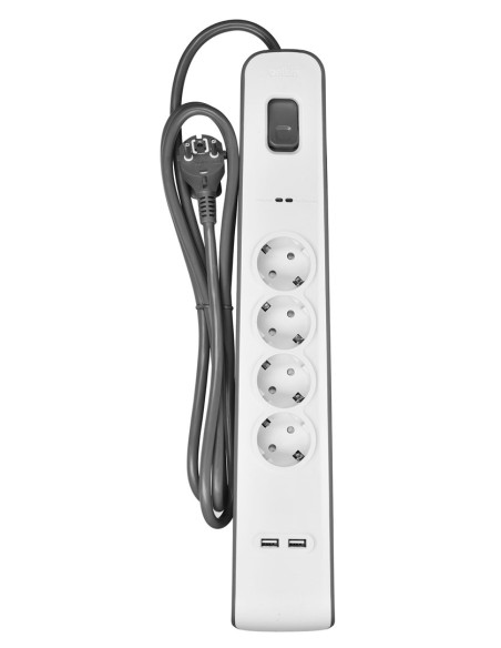 Listwa Zasilająca Belkin Power Surge 4-Port + 2Xusb-A 2M Grey/White Schuko