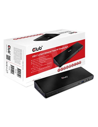 Club3D Csv-1562 Stacja Dokująca Dokujący Usb 3.2 Gen 1 (3.1 Gen 1) Type-C Czarny