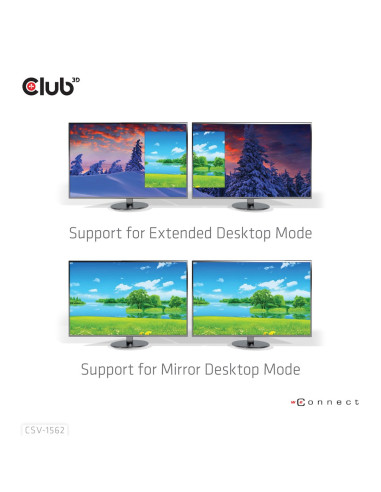 Club3D Csv-1562 Stacja Dokująca Dokujący Usb 3.2 Gen 1 (3.1 Gen 1) Type-C Czarny