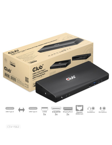 Club3D Csv-1562 Stacja Dokująca Dokujący Usb 3.2 Gen 1 (3.1 Gen 1) Type-C Czarny