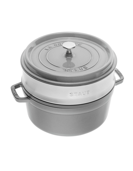 Garnek Żeliwny Okrągły Z Wkładem Staub La Cocotte 40508-819-0 - 3.8 Ltr. Grafitowy