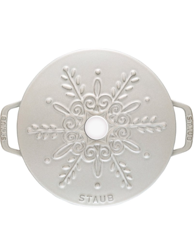 Garnek Żeliwny Okrągły Snowflake Staub  40506-548-0 - Biały 3.6 Ltr