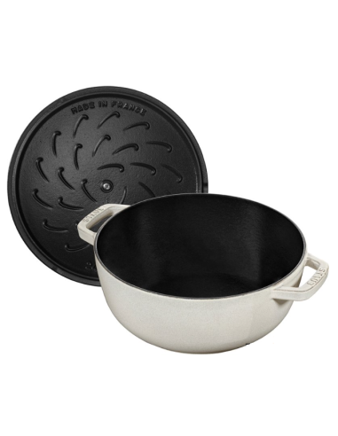 Garnek Żeliwny Okrągły Snowflake Staub  40506-548-0 - Biały 3.6 Ltr