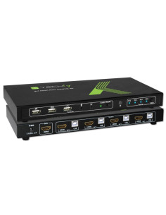 Techly 4X1 Usb Hdmi Kvm Switch 4Kx2K Idata Kvm-Hdmi4U Przełącznik Kvm Czarny