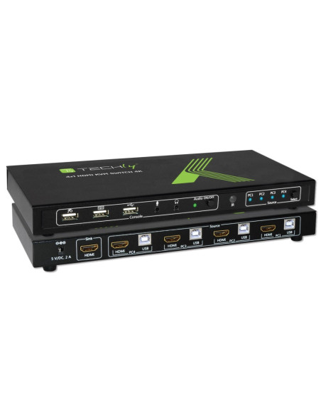 Techly 4X1 Usb Hdmi Kvm Switch 4Kx2K Idata Kvm-Hdmi4U Przełącznik Kvm Czarny