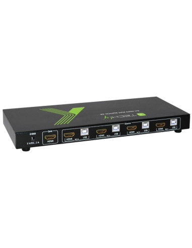 Techly 4X1 Usb Hdmi Kvm Switch 4Kx2K Idata Kvm-Hdmi4U Przełącznik Kvm Czarny
