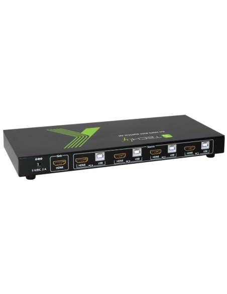 Techly 4X1 Usb Hdmi Kvm Switch 4Kx2K Idata Kvm-Hdmi4U Przełącznik Kvm Czarny