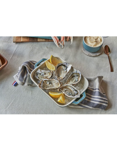 Zestaw 2 Prostokątnych Półmisków Ceramicznych Staub 40511-924-0 - Antyczny Turkusowy