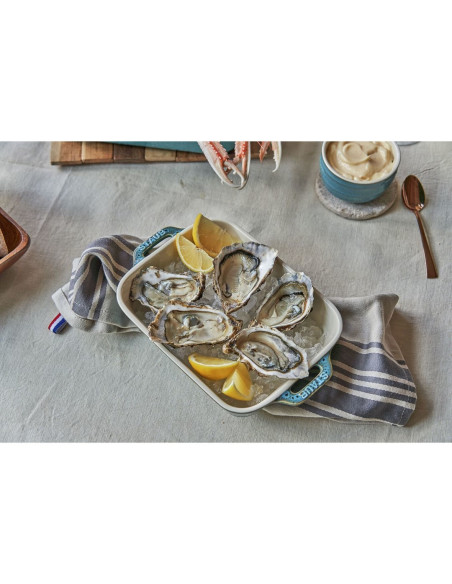 Zestaw 2 Prostokątnych Półmisków Ceramicznych Staub 40511-924-0 - Antyczny Turkusowy