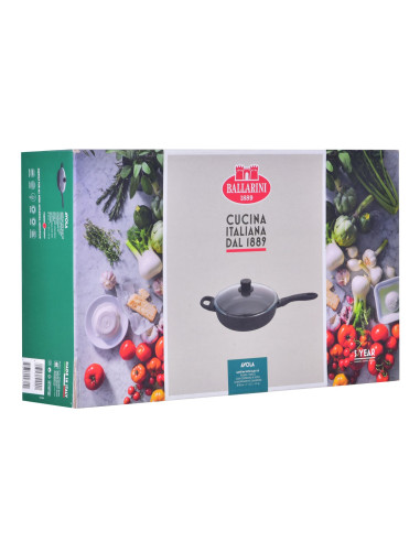 Patelnia Ballarini Avola Sauté Z 2 Uchwytami I Pokrywką Tytanowa 28 Cm 75002-914-0