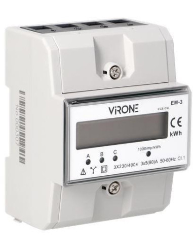 Em-3 Orno 3-Fazowy Wskaźnik Zużycia Energii Elektrycznej Licznik Trójfazowy 80A Orno