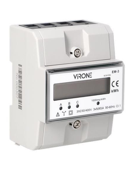 Em-3 Orno 3-Fazowy Wskaźnik Zużycia Energii Elektrycznej Licznik Trójfazowy 80A Orno
