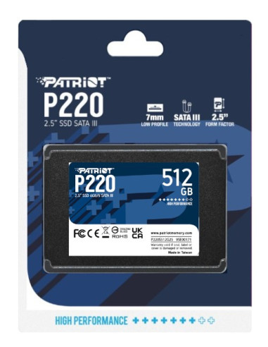 Ssd Patriot P220 512Gb Sata3 2,5"