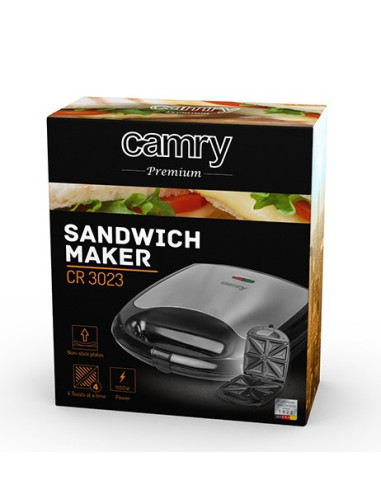 Camry Cr 3023 Toster 1500 W Czarny, Szary