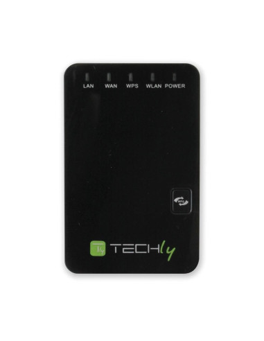 Techly I-Wl-Repeater2 Router Bezprzewodowy Fast Ethernet Czarny, Biały