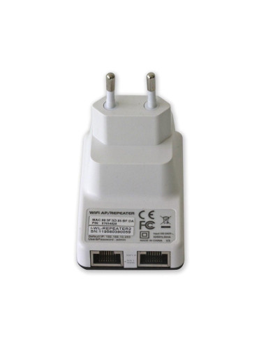 Techly I-Wl-Repeater2 Router Bezprzewodowy Fast Ethernet Czarny, Biały