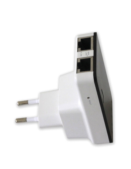 Techly I-Wl-Repeater2 Router Bezprzewodowy Fast Ethernet Czarny, Biały