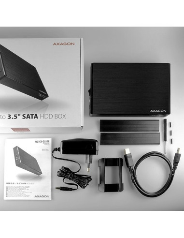 Axagon Ee35-Xa3 Obudowa Zewnętrzna 3.5", Usb 3.0, Sata Ii, Aluminium - Czarna