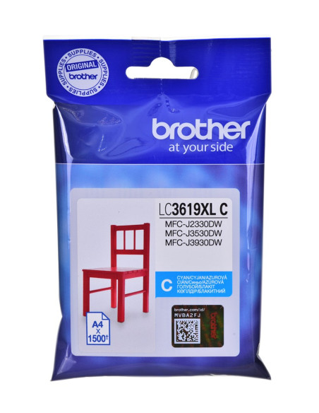 Tusz Brother Niebieski Lc3619Xlc Lc-3619Xlc, 1500 Str.