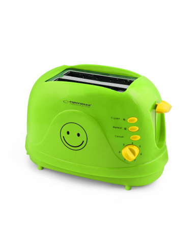 Toster Esperanza Smiley Ekt003 (750W  Kolor Zielony)