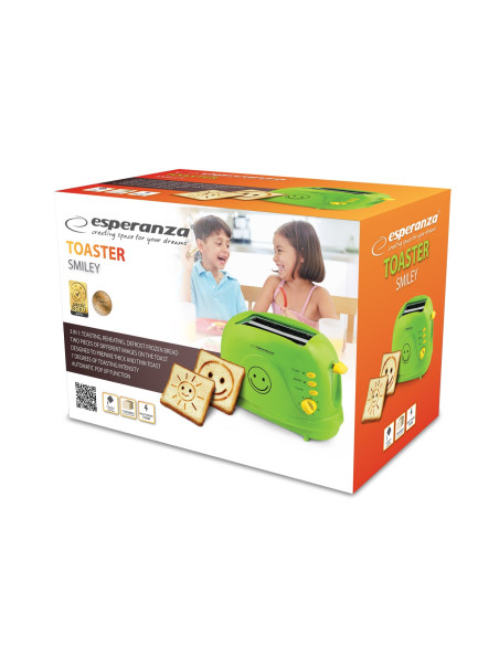 Toster Esperanza Smiley Ekt003 (750W  Kolor Zielony)