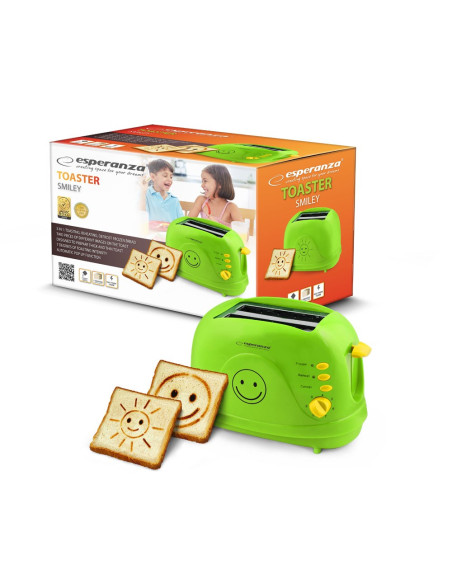 Toster Esperanza Smiley Ekt003 (750W  Kolor Zielony)
