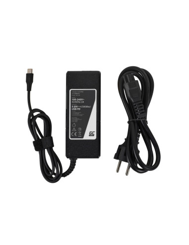 Green Cell Zasilacz / Ładowarka Usb-C 90W 5V-9V-12V-15V/3A, 20V/4.5A Power Delivery (Ad139P)